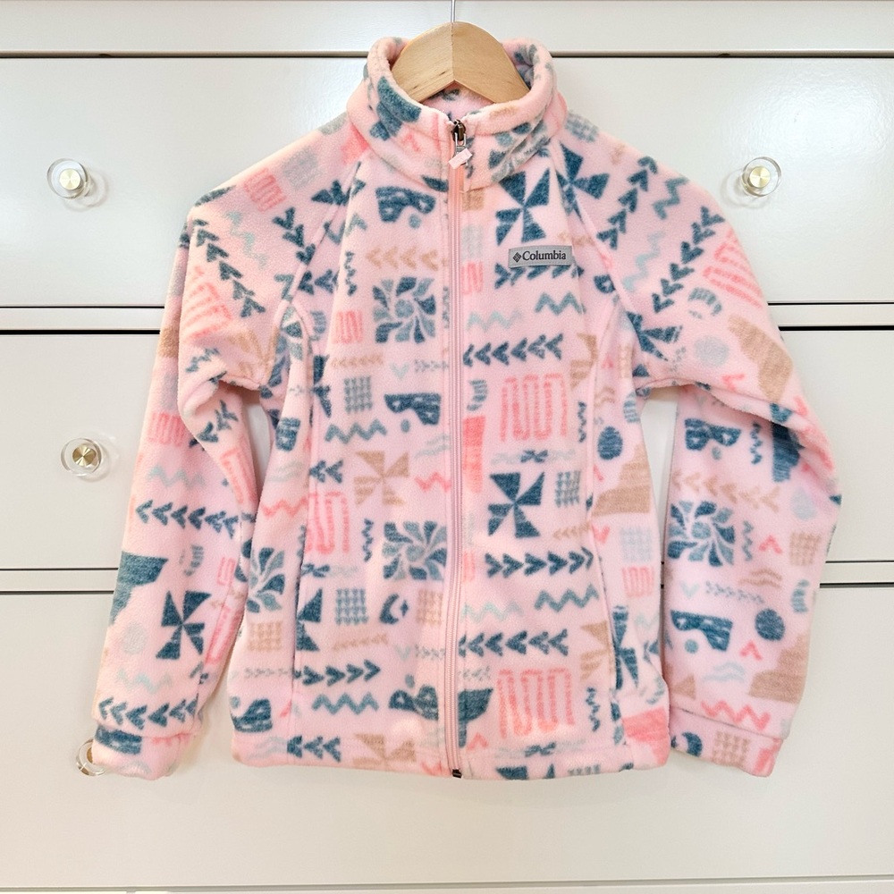 Columbia Pink and Blue Fleece Jacket